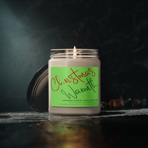 Christmas Warmth Scented Soy Candle – Holiday Aromatherapy
