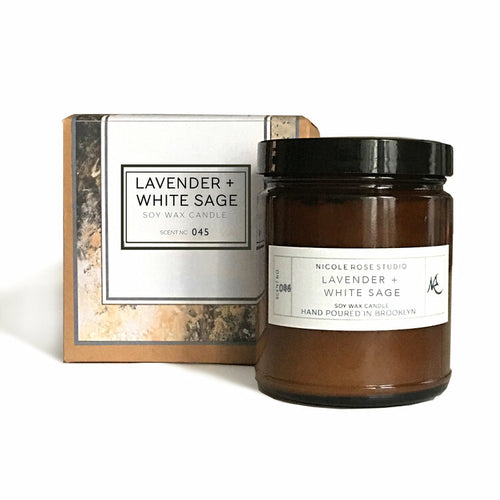 Lavender + White Sage Aromatherapy Candle – Soy Wax