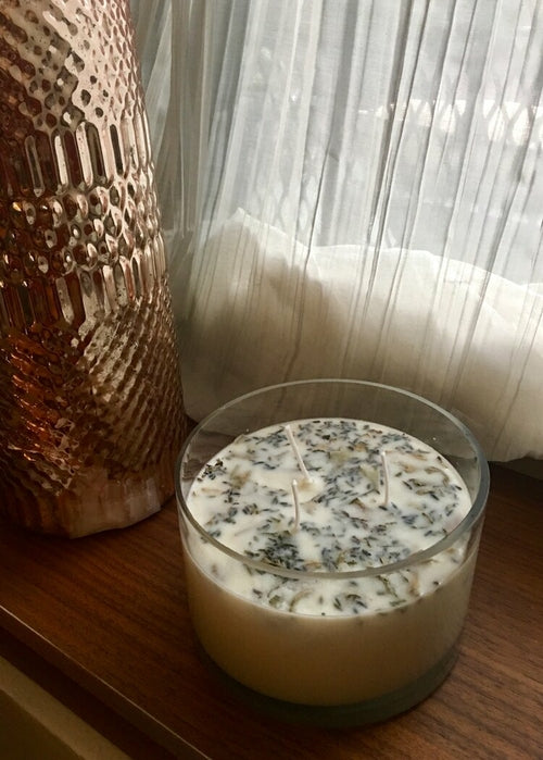 Lavender + White Sage Aromatherapy Candle – 3 Wick Soy Wax