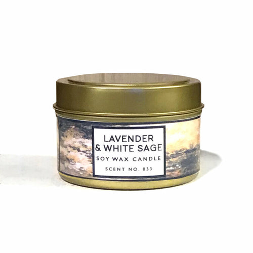 Lavender + White Sage Aromatherapy Candle – Soy Wax