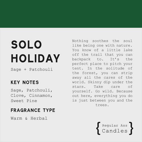 Solo Holiday Candle – Sage + Patchouli 11oz